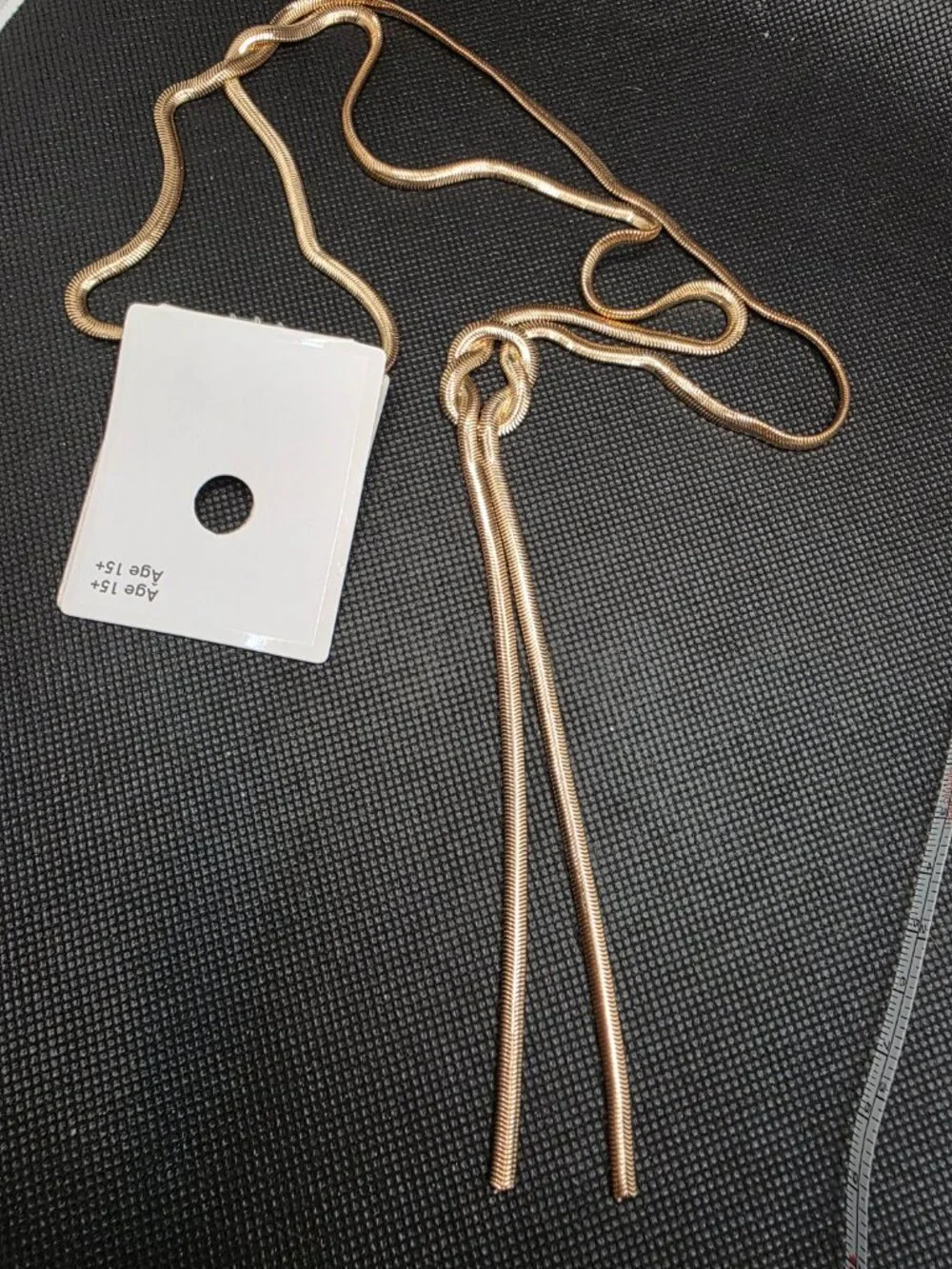 GAP Gold Tone Snake Chain Lariat Knot Necklace 31